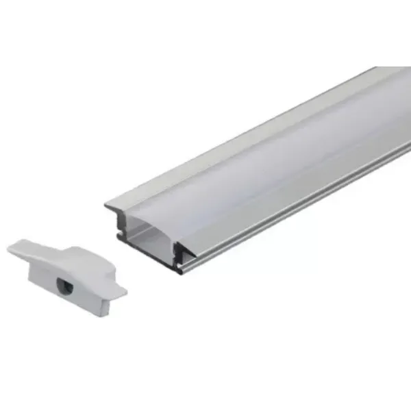 PERFIL LED SLIM DE EMBUTIR BRANCO 3 METROS + KIT TAMPAS