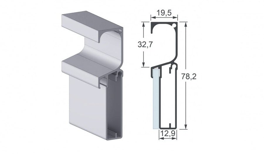PERFIL PUX P/PARA PORTA DE VIDRO - 3178T 4MM ANOD 6MTS - ALTERNATIVA