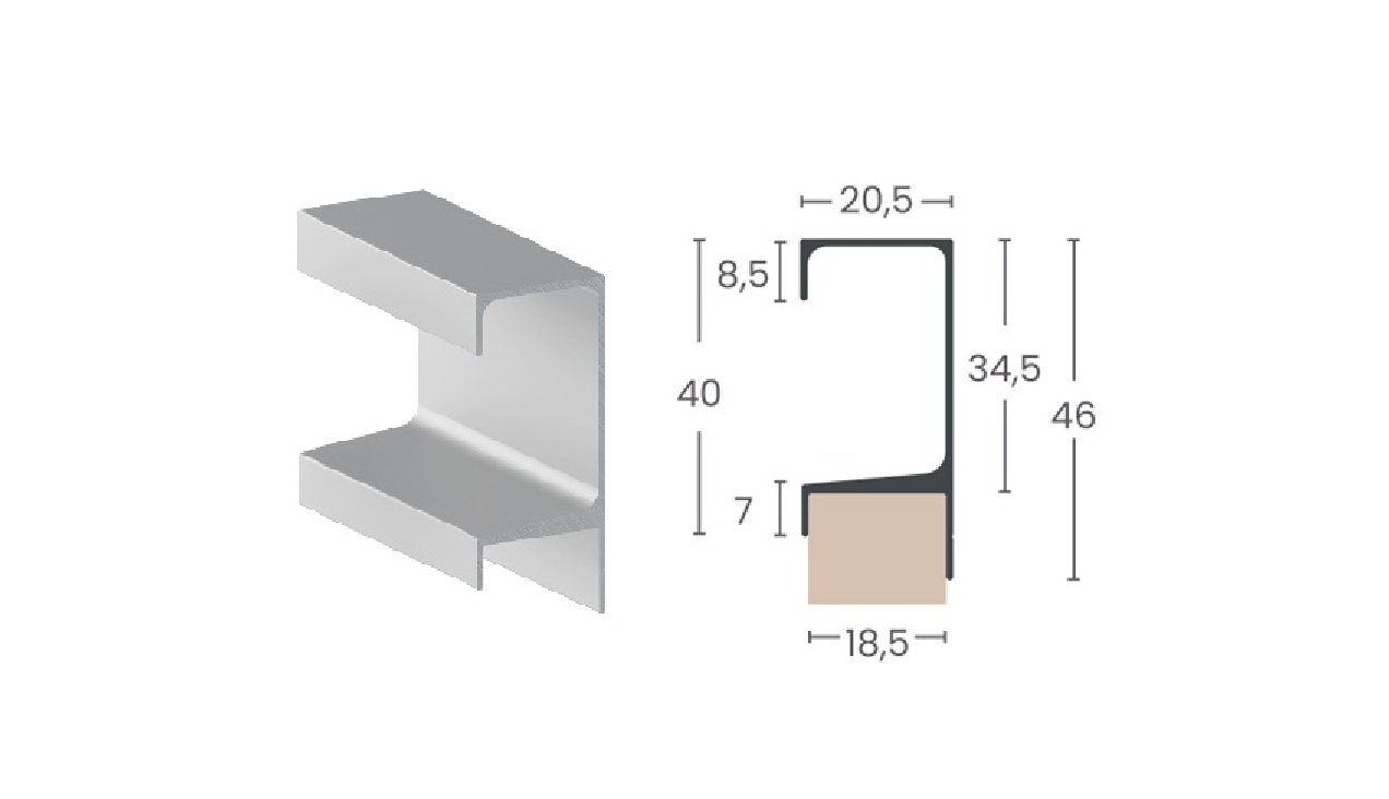 PERFIL PUXADOR ALUMINIO 47 ANODIZADO 18MM 6MTS - ALTERNATIVA