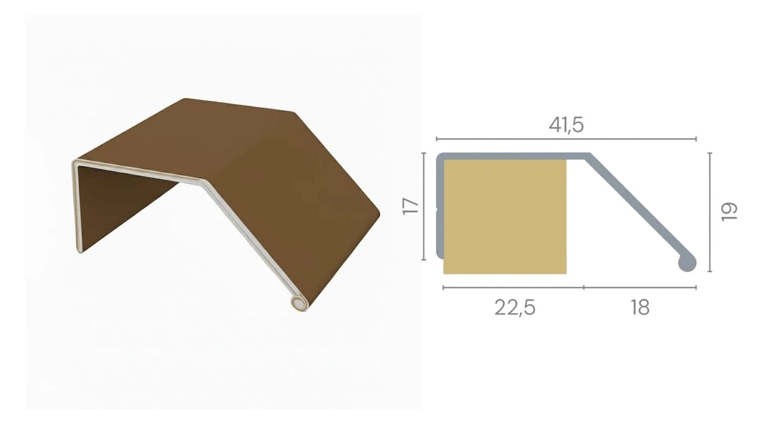 PERFIL PUXADOR ABA RM 085 CHAMPAGNE 1001 6MT - ROMETAL