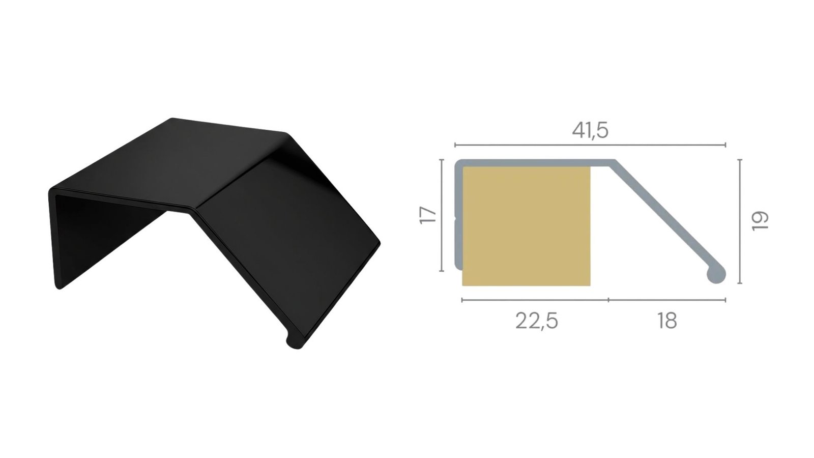 PERFIL PUXADOR ABA RM 085 PRETO 6MT - ROMETAL