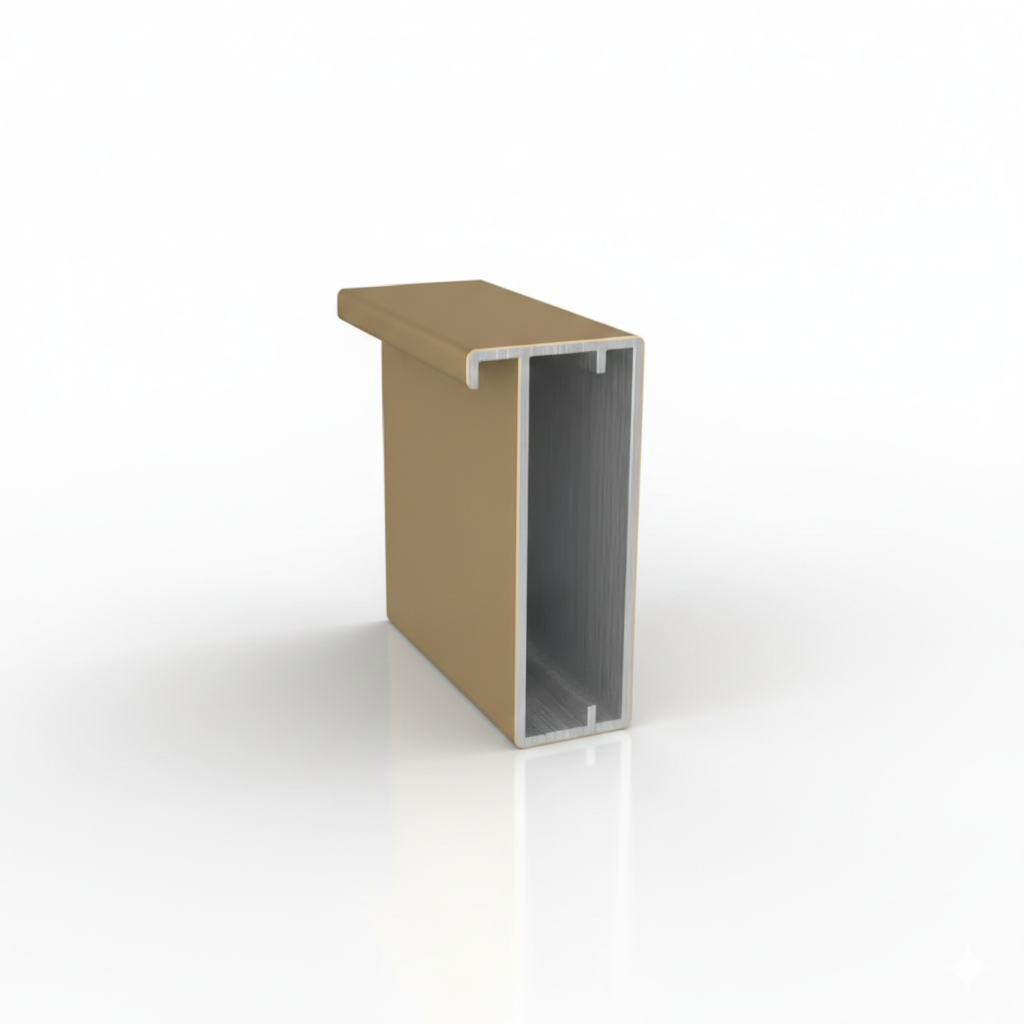 MONTANTE PARA PORTA DE VIDRO DOURADO FOSCO - ROMETAL