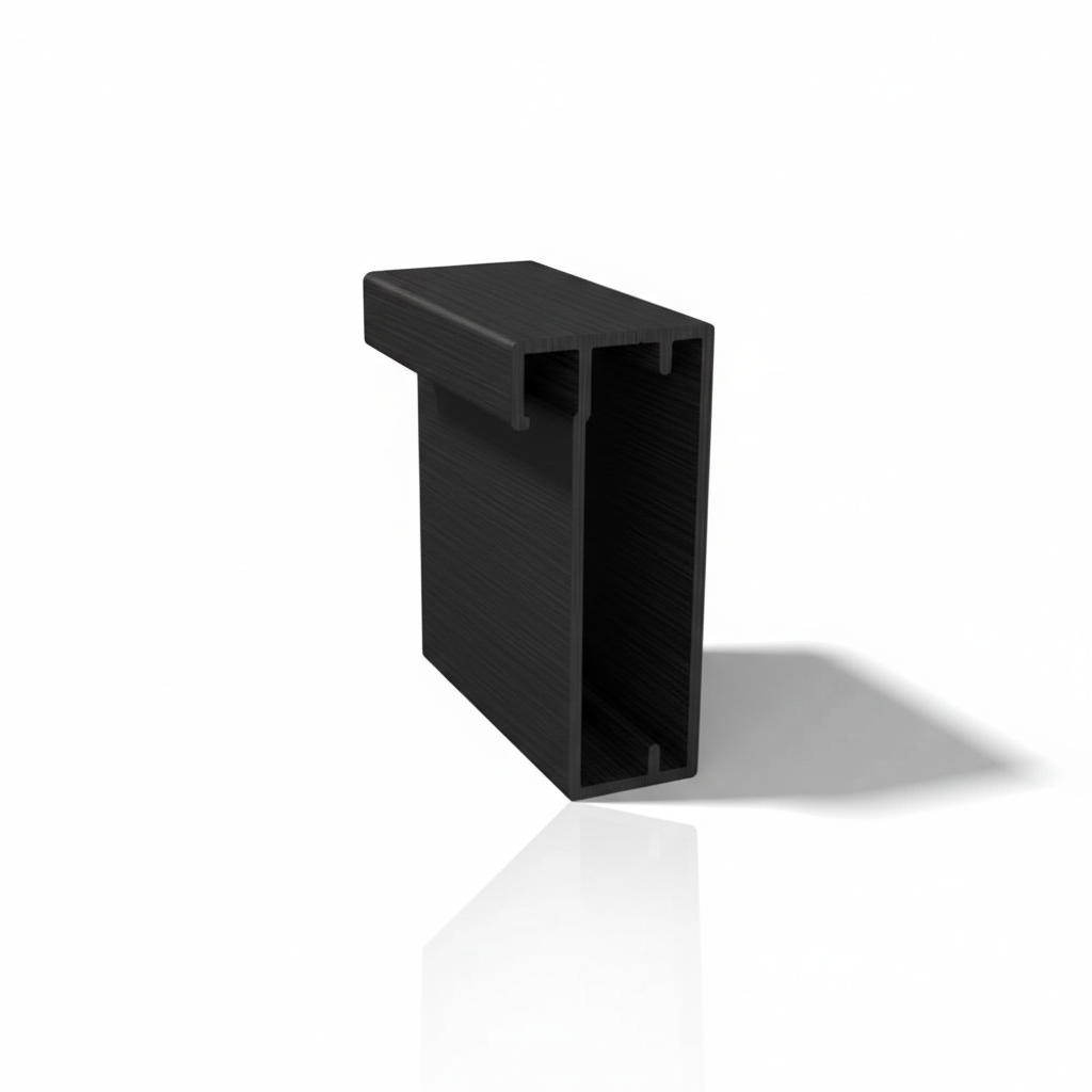 MONTANTE PARA PORTA DE VIDRO PRETO - ROMETAL