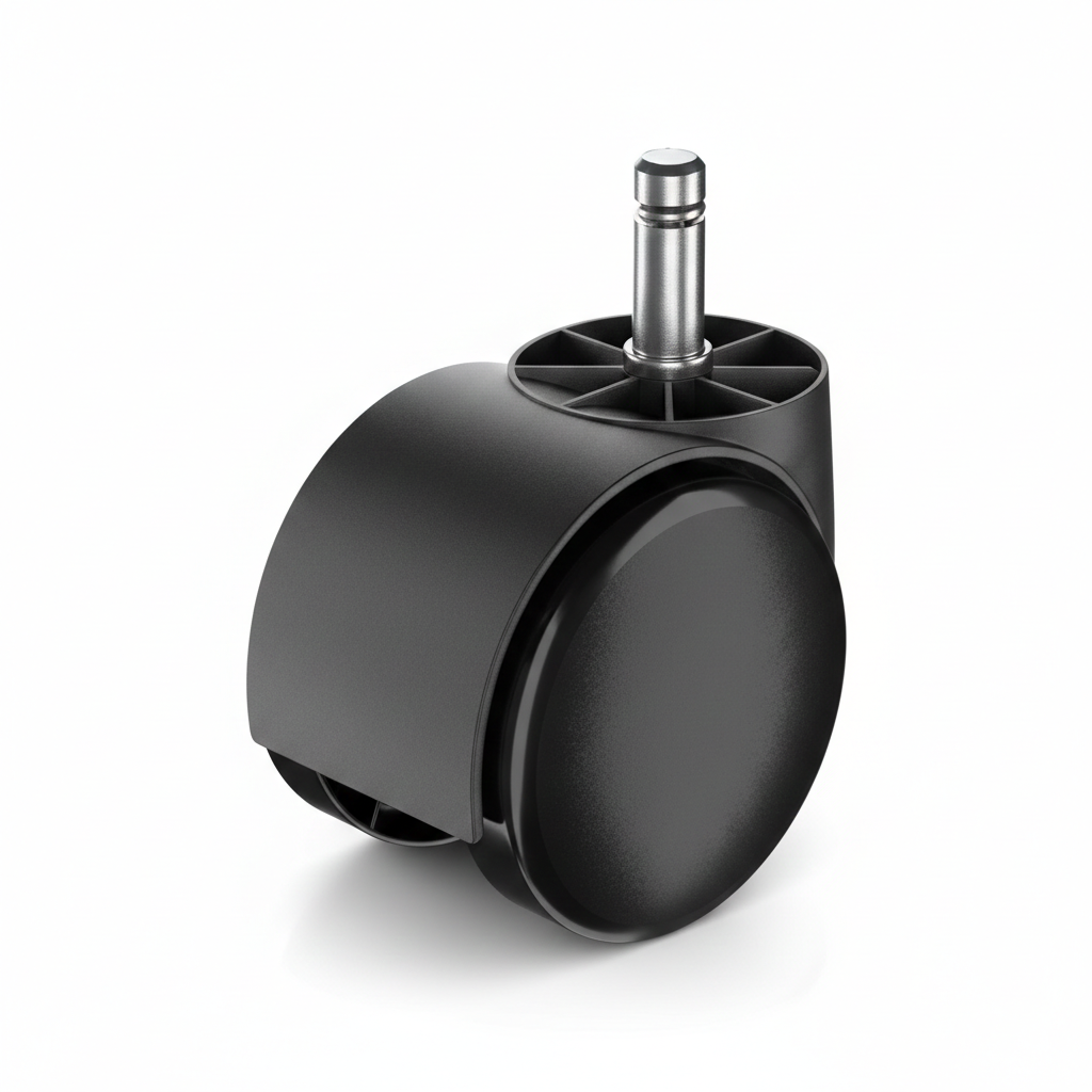 RODIZIO PLASTICO PRETO 50MM SEM FREIO COM PINO BUCHA